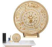 Tableau « Roue de l'année » - Calendrier païen gravé en bois - Finition érable naturelle - Affichage des fêtes saisonnières - Design symbolique spirituel pour décoration - de la fête