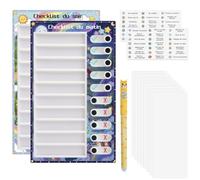 Tableau Routine Enfant (2 Pcs) | To Do List Enfant & Concept d'Anticipation | En ABS solide, ce planning réutilisable avec stylo effaçable et boutons développe l'autonomie à la maison et à l'école