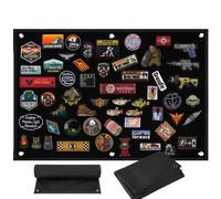 Tableau Scratch pour Écusson, Panneau d‘Affichage Mural Tactique pour Organisation de Patchs Militaires, Support Pliable 85x70cm avec Œillets, en Nylon Oxford Résistant