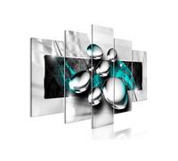 Tableau Shiny Stones (5 Parts) Wide Turquoise-Taille L 100 x H 50 cm