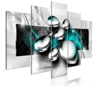 Tableau Shiny Stones (5 Parts) Wide Turquoise-Taille L 200 x H 100 cm Imprimé G