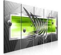 Tableau Silver Wings (5 Parts) Narrow Green-Taille L 200 x H 80 cm Imprimé