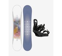 Tableau Snowboard Burton Stylus blanc bleu + fixations Citizen Re:Flex noir femme - 147