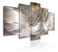 Tableau Sparkling Dandelions (5 Parts) Beige Wide 100x50 cm - Tableau deco