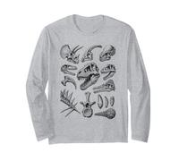 Tableau spécimen de crâne de Dinosaure - Cadeau pour paléontologue Manche Longue