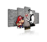 Tableau Non renseigné Tableau Super Mario Mushroom Cop (Banksy)-Taille L 100 x H 50 cm