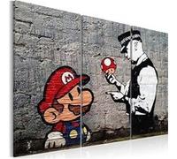 Tableau Super Mario Mushroom Cop by Banksy-Taille L 90 x H 60 cm