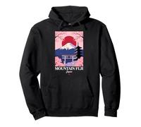 Tableau sur Bois Mountain Fuji Japan Sakura Blossom Kanji Red Sun Sweat à Capuche