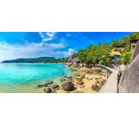 Tableau sur toile 140 x 60 cm - Panorama de Taa Toh Tropical Beach à Koh Tao Island, Thaïlande (194406082)