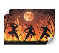 Tableau sur Toile 29,7x21 cm | Format A4 | Ninjas de la nuit