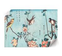 Tableau sur Toile 42x29,7 cm | Format A3 | Oiseaux et fleurs