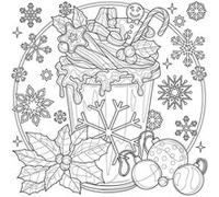 Tableau sur toile à colorier chocolat chaud 30x30 cm CEANOTHE Décoration Murale Art Décoratif Muraux Peinture Imprimée en HD Salon Chambre Bureau Fabriqué en France Blanc