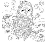 Tableau sur toile à colorier chouette 30x30 cm CEANOTHE Décoration Murale Art Décoratif Muraux Peinture Imprimée en HD Salon Chambre Bureau Fabriqué en France Blanc