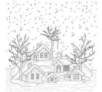 Tableau sur toile à colorier paysage 30x30 cm CEANOTHE Décoration Murale Art Décoratif Muraux Peinture Imprimée en HD Salon Chambre Bureau Fabriqué en France Blanc G