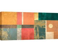 Tableau sur toile, abstrait géométrique - Soleil Taylor, Chromatica - 140x70 cm