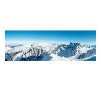 Tableau sur toile Aiguille du Midi 30x97 cm CEANOTHE Décoration Murale Art Décoratif Muraux Peinture Imprimée en HD Salon Chambre Bureau Fabriqué en France Bleu G