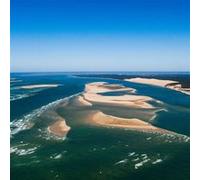 Tableau sur toile bassin d'Arcachon vue du ciel 30x30 cm CEANOTHE Décoration Murale Art Décoratif Muraux Peinture Imprimée en HD Salon Chambre Bureau Fabriqué en France Bleu G