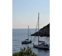 Tableau sur toile bateau couché de soleil calanques 30x45 cm CEANOTHE Décoration Murale Art Décoratif Muraux Peinture Imprimée en HD Salon Chambre Bureau Fabriqué en France Bleu G