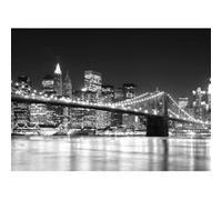Tableau sur toile Brooklyn Bridge de nuit 100x140 cm CEANOTHE Décoration Murale Art Décoratif Muraux Peinture Imprimée en HD Salon Chambre Bureau Fabriqué en France Gris G