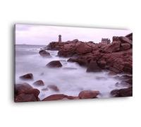 Tableau sur toile brume île Bretonne 45x65 cm CEANOTHE Décoration Murale Art Décoratif Muraux Peinture Imprimée en HD Salon Chambre Bureau Fabriqué en France Marron