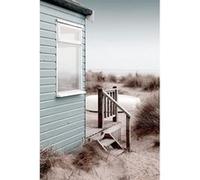 Tableau sur toile cabane sur plage 30x45 cm CEANOTHE Décoration Murale Art Décoratif Muraux Peinture Imprimée en HD Salon Chambre Bureau Fabriqué en France Bleu G