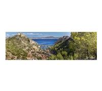 Tableau sur toile calanques de Vesse 30x97 cm CEANOTHE Décoration Murale Art Décoratif Muraux Peinture Imprimée en HD Salon Chambre Bureau Fabriqué en France Vert G
