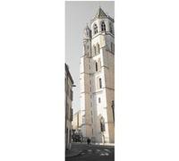 Tableau sur toile cathédrale Sainte Bégnigne 30x97 cm CEANOTHE Décoration Murale Art Décoratif Muraux Peinture Imprimée en HD Salon Chambre Bureau Fabriqué en France Gris G