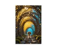 Tableau Sur Toile Cavalier King Charles Spaniel Tableau Decoration Murale Salon Chemin Vigne Peinture Sur Toile Déco Maison Pour Pour Chambre Studio De Yoga Cadeau Original 12x18inch(30x45cm)