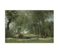 Tableau sur toile Célèbre Jean Baptiste Camille Corot"THE Green Alley" Impression sur toile-Tableau Peinture Huile Sur Toile-Reproduction de peintures célèbres 60x90cm Sans Cadre