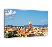 Tableau sur toile centre de Saint-Tropez 45x65 cm CEANOTHE Décoration Murale Art Décoratif Muraux Peinture Imprimée en HD Salon Chambre Bureau Fabriqué en France Multicolore G