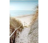 Tableau sur toile chemin vers sandy beach 45x65 cm CEANOTHE Décoration Murale Art Décoratif Muraux Peinture Imprimée en HD Salon Chambre Bureau Fabriqué en France Bleu G