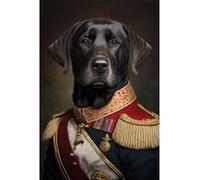 Tableau sur toile chien militaire 30x45 cm CEANOTHE Décoration Murale Art Décoratif Muraux Peinture Imprimée en HD Salon Chambre Bureau Fabriqué en France Marron G