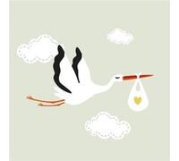 Tableau sur toile cigogne 30x30 cm CEANOTHE Décoration Murale Art Décoratif Muraux Peinture Imprimée en HD Salon Chambre Bureau Fabriqué en France Vert G