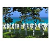 Tableau sur toile cimetière Américain de Colleville-sur-Mer 65x97 cm CEANOTHE Décoration Murale Art Décoratif Muraux Peinture Imprimée en HD Salon Chambre Bureau Fabriqué en France Vert G