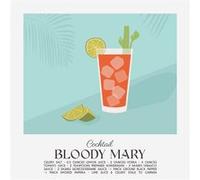 Tableau sur toile cocktail Bloody Mary 65x65 cm CEANOTHE Décoration Murale Art Décoratif Muraux Peinture Imprimée en HD Salon Chambre Bureau Fabriqué en France Orange