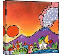 Tableau sur toile coloré - Wallas - Coucher de soleil sur le Golfe - 40x40 cm