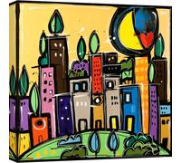 Tableau sur toile coloré - Wallas - Une belle journée - 50X50 cm