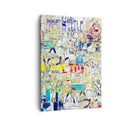 Tableau sur Toile Décoratif 50x70 cm Abstrait Art - 2907 | Rue Graffiti Mur Impression sur Toile Décoration Murale Art Mural Toile Imprimée Chambre Cuisine Salon ARTTOR