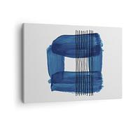 Tableau sur Toile Décoratif 70x50 cm Abstrait Art - 4223 | Aquarelle Abstraction Bleu Impression sur Toile Décoration Murale Art Mural Toile Imprimée Salon Chambre Cuisine ARTTOR