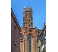 Tableau sur toile église jacobins Toulouse 45x65 cm CEANOTHE Décoration Murale Art Décoratif Muraux Peinture Imprimée en HD Salon Chambre Bureau Fabriqué en France Gris G