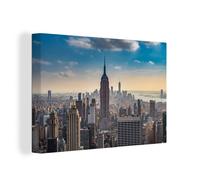 Tableau sur toile - Empire State Building, vu du toit du Rockefeller Building - 30x20 cm - Photo sur toile - Peinture sur cadre en bois