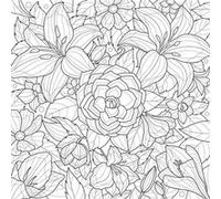 Tableau sur toile fleurs à colorier 30x30 cm CEANOTHE Décoration Murale Art Décoratif Muraux Peinture Imprimée en HD Salon Chambre Bureau Fabriqué en France Blanc G