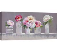Tableau sur toile, fleurs Shabby Chic - Nel Whatmore - Pensées calmes, lumière tamisée - 100 x 50 cm