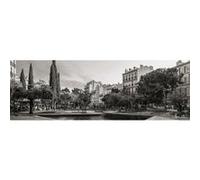 Tableau sur toile fontaine Saint-Julien noir et blanc 30x97 cm CEANOTHE Décoration Murale Art Décoratif Muraux Peinture Imprimée en HD Salon Chambre Bureau Fabriqué en France Noir & blanc G