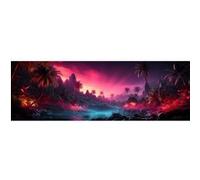 Tableau sur toile forêt tropicale fluorescente 30x97 cm CEANOTHE Décoration Murale Art Décoratif Muraux Peinture Imprimée en HD Salon Chambre Bureau Fabriqué en France Multicolore G