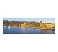 Tableau sur toile fortification Collioure 30x97 cm CEANOTHE Décoration Murale Art Décoratif Muraux Peinture Imprimée en HD Salon Chambre Bureau Fabriqué en France Bleu G