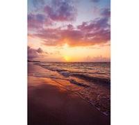 Tableau sur toile golden sunset 45x65 cm CEANOTHE Décoration Murale Art Décoratif Muraux Peinture Imprimée en HD Salon Chambre Bureau Fabriqué en France Orange G