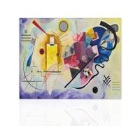Tableau sur toile hommage Kandinsky Jaune Rouge et Bleu Décoration murale Toile Art Moderne Décor Maison