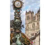 Ceanothe Tableau sur Toile Horloge Dewailly Amiens 65x97 cm Décoration Murale Art Décoratif Muraux Peinture Imprimée en HD Salon Chambre Bureau Bois de Forêt FSC Fabriqué en France