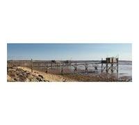 Tableau sur toile Île de Ré Carrelets 30x97 cm CEANOTHE Décoration Murale Art Décoratif Muraux Peinture Imprimée en HD Salon Chambre Bureau Fabriqué en France Bleu G